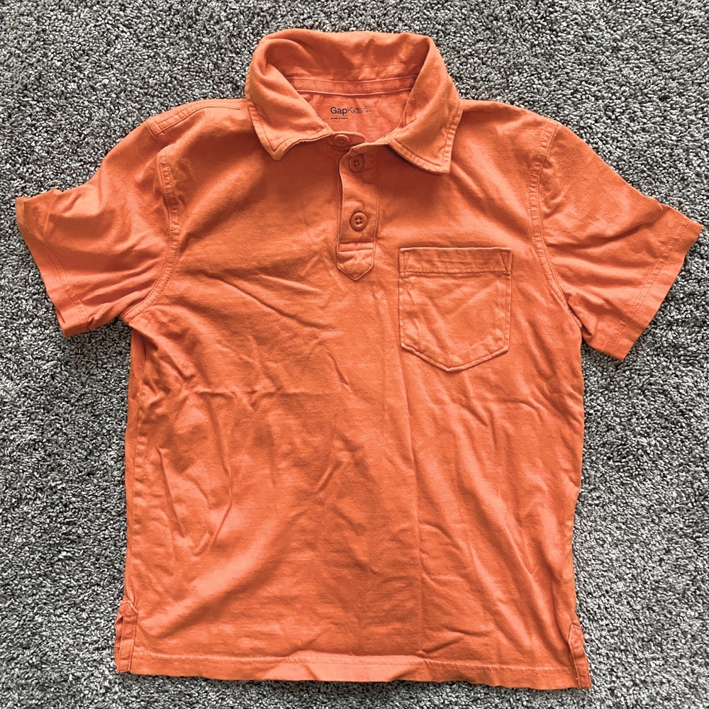Gap Kids vintage orange short sleeved polo shirt size s (6-7)